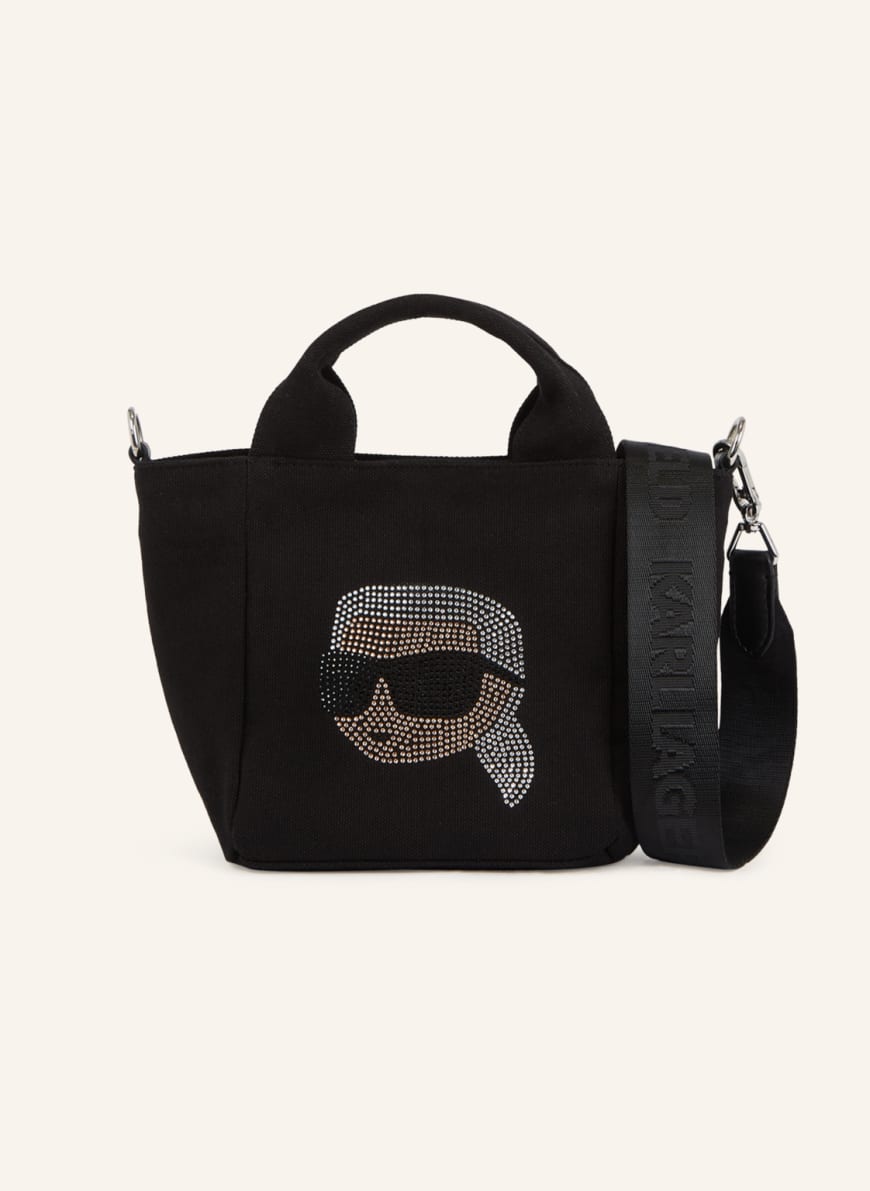 KARL LAGERFELD IKON KARL-SHOPPER MIT STRASS: SCHWARZ