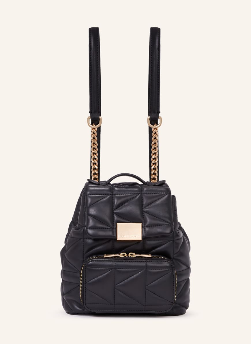 KARL LAGERFELD K/KUILT KLEINER RUCKSACK: SCHWARZ