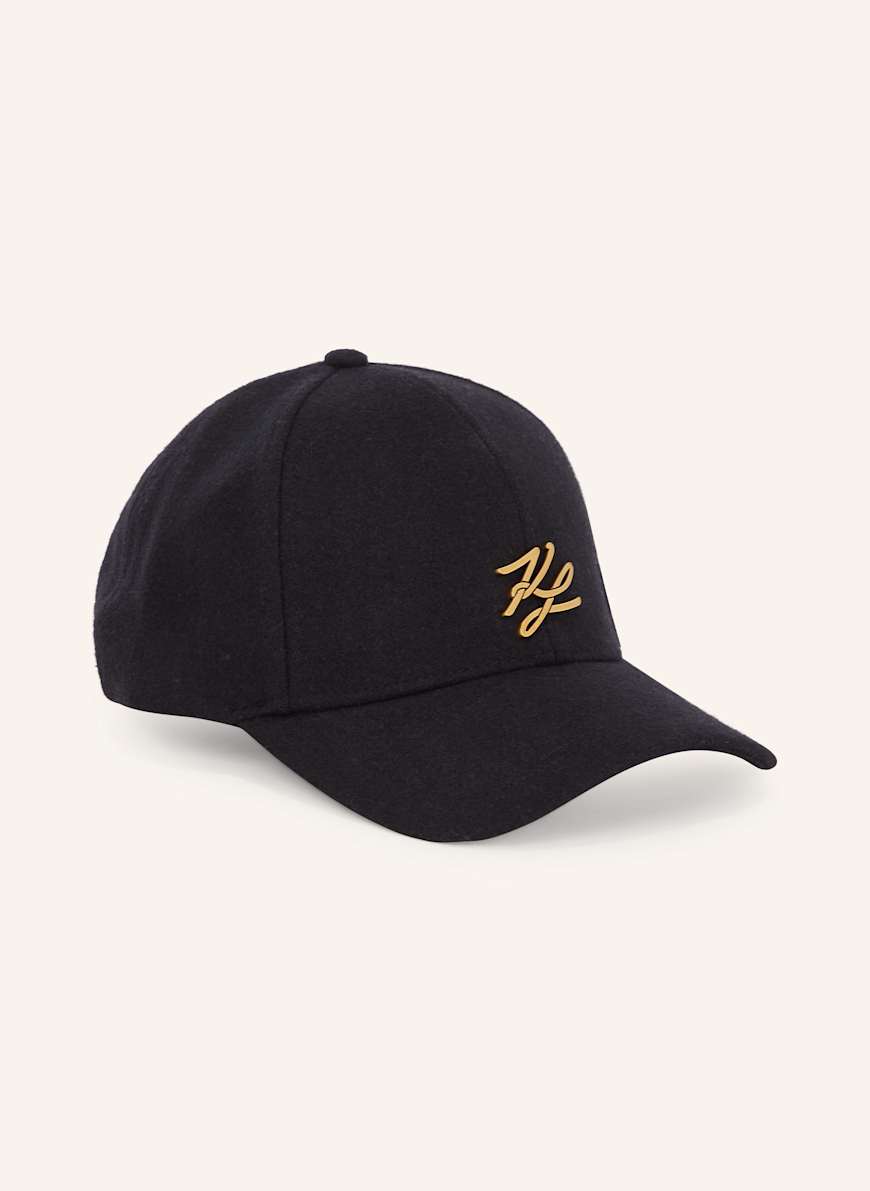 KARL LAGERFELD K/AUTOGRAPH WOOL CAP: SCHWARZ