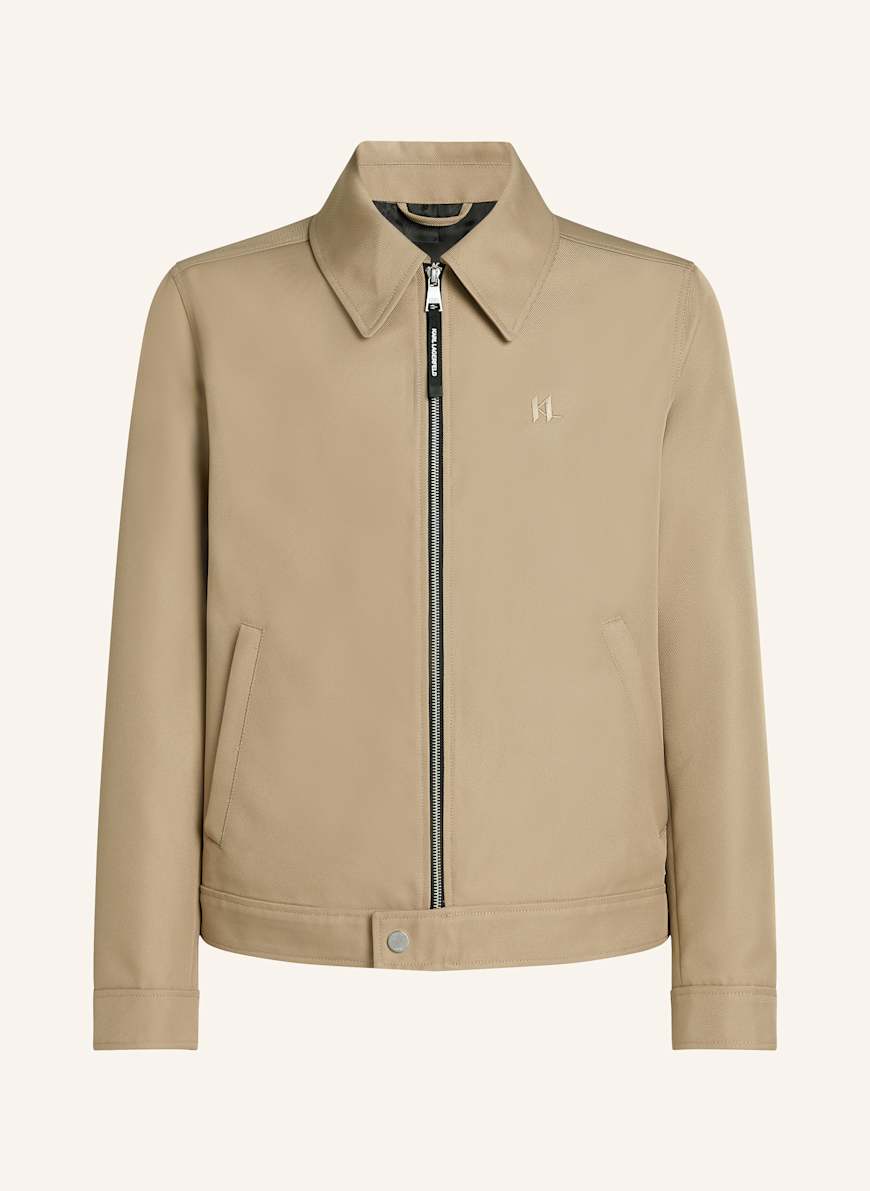 KARL LAGERFELD KL MONOGRAM KURZE JACKE: TAUPE
