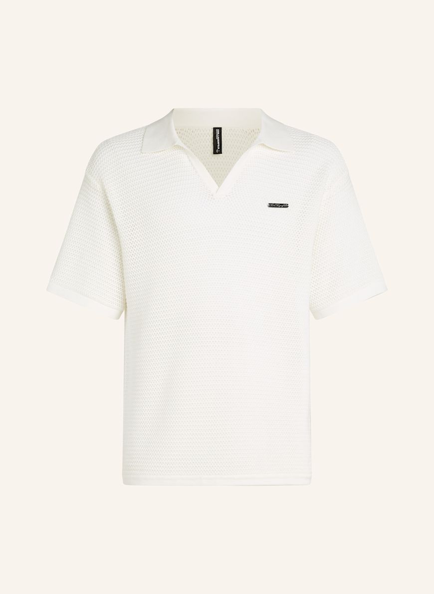 KARL LAGERFELD HOTEL KARL GEHÄKELTES POLOSHIRT: BEIGE