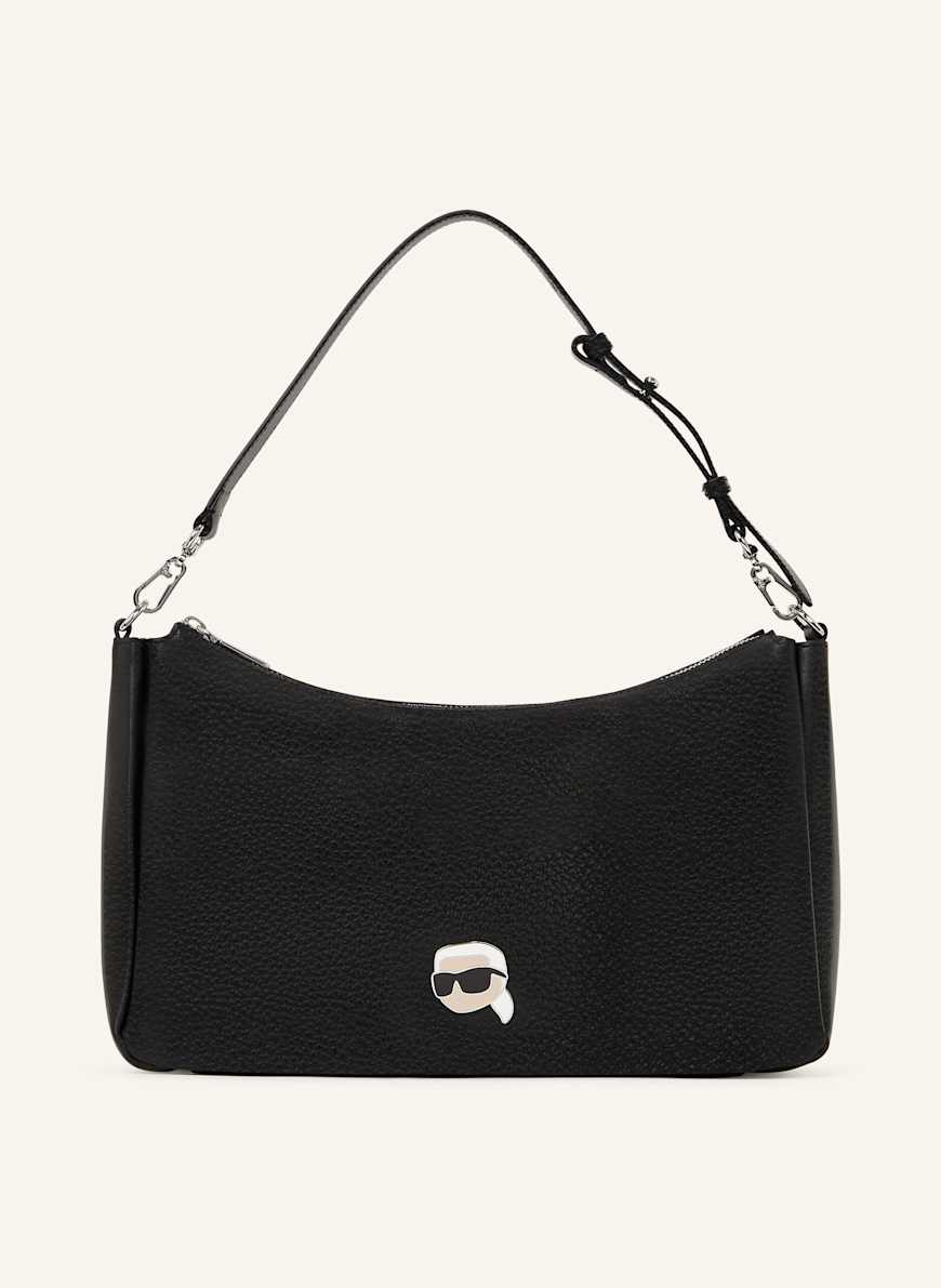 KARL LAGERFELD IKON GENOPPTE SCHULTERTASCHE: SCHWARZ