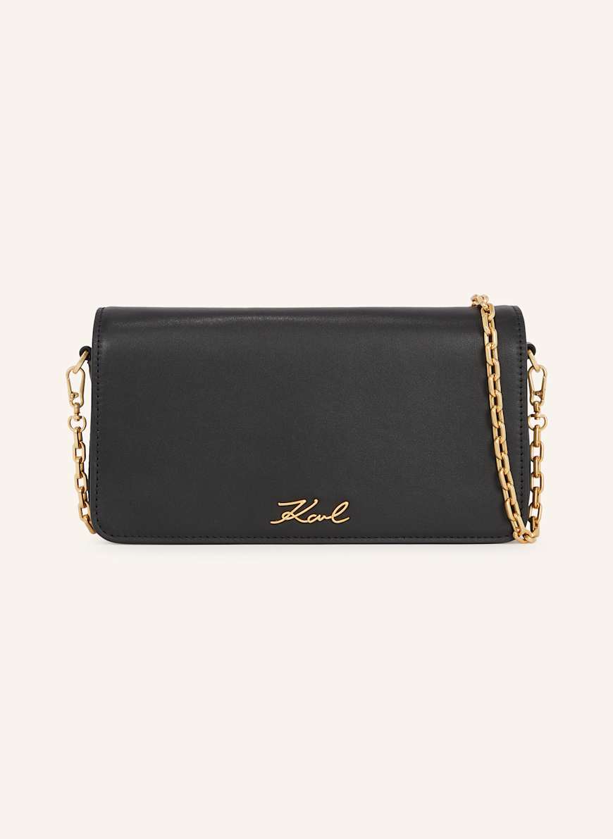 KARL LAGERFELD K/SIGNATURE POUCH: SCHWARZ/ GOLD