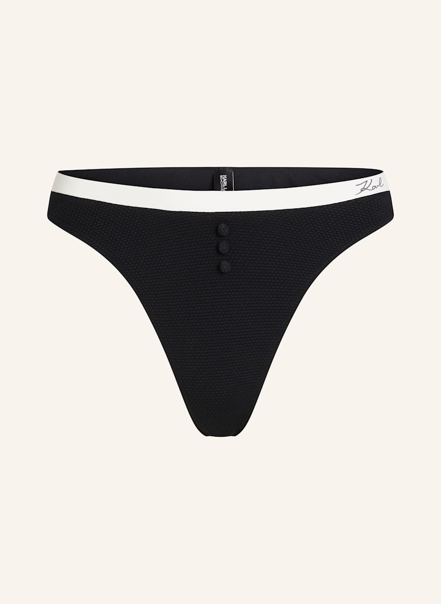 KARL LAGERFELD Bikini-Hose: WEISS/ SCHWARZ