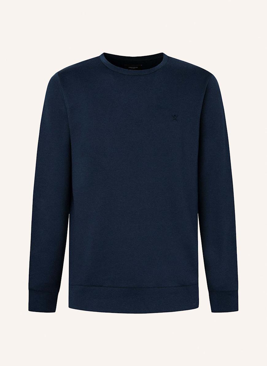 HACKETT LONDON Pullover DOUBLE KNIT CREW: DUNKELBLAU
