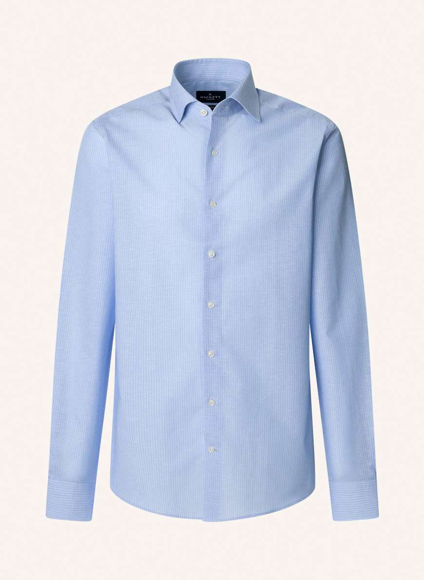 HACKETT LONDON Freizeithemd COT LIN PIN STR: HELLBLAU