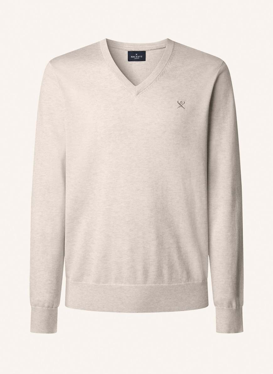 HACKETT LONDON Pullover COTTON SILK V NECK.: WEISS