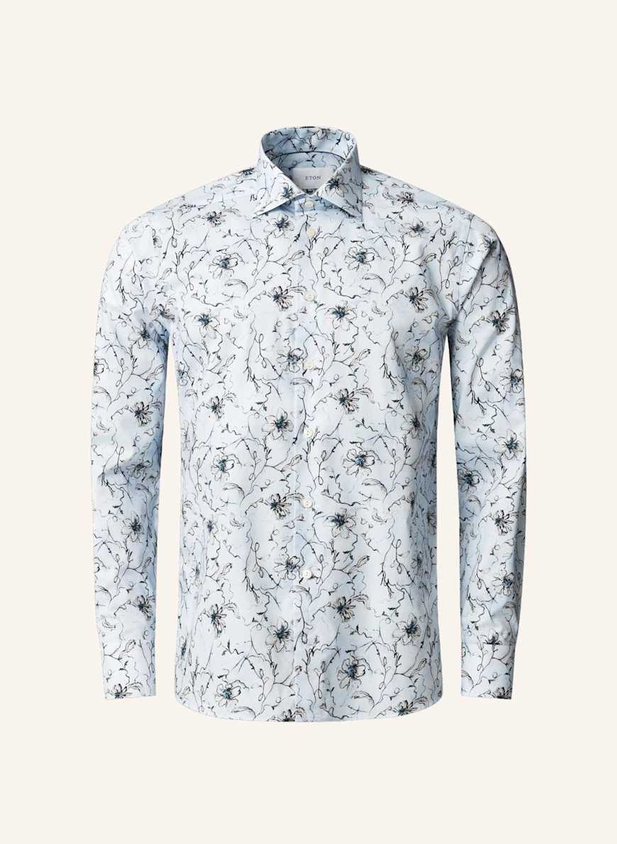 ETON Geblümtes Signature-Twill-Hemd Slim Fit: BLAU