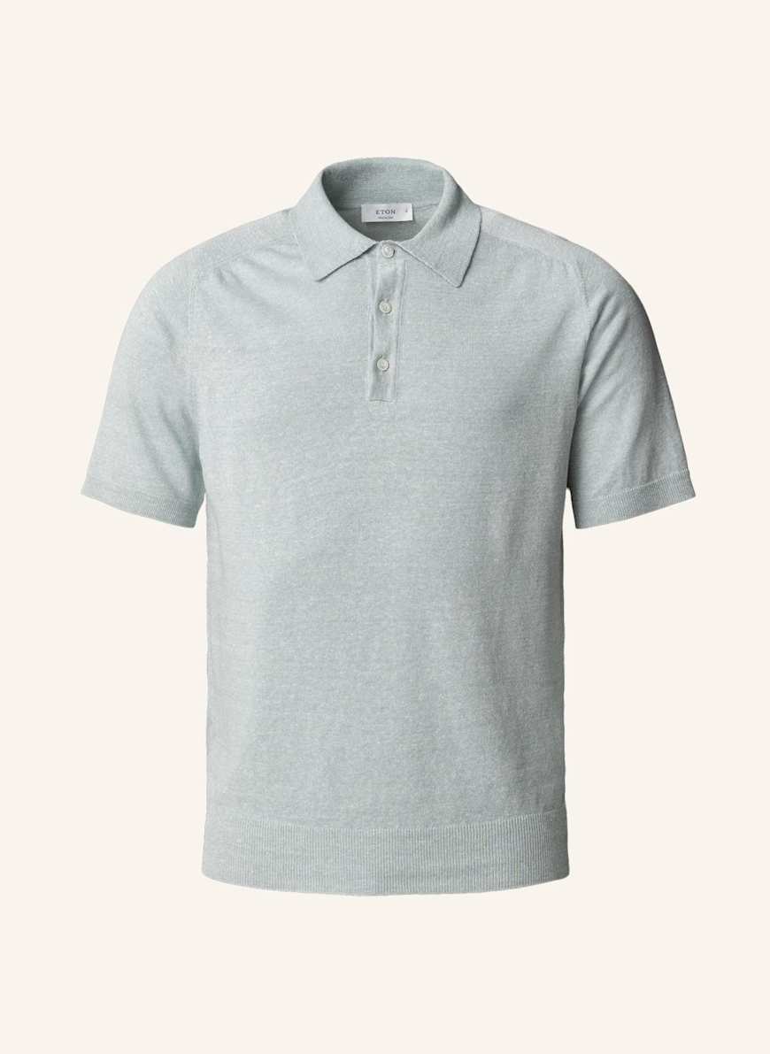ETON Baumwolle Leinen Feinrippiges Poloshirt Regular Fit: GRÜN