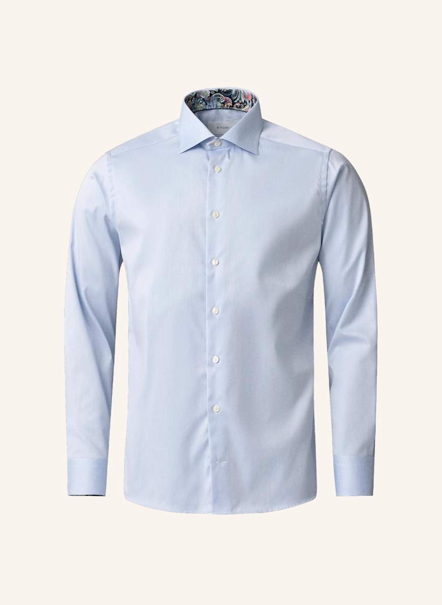 ETON Signature Twill Hemd mit Paisley-Effekt Super Slim Fit: BLAU