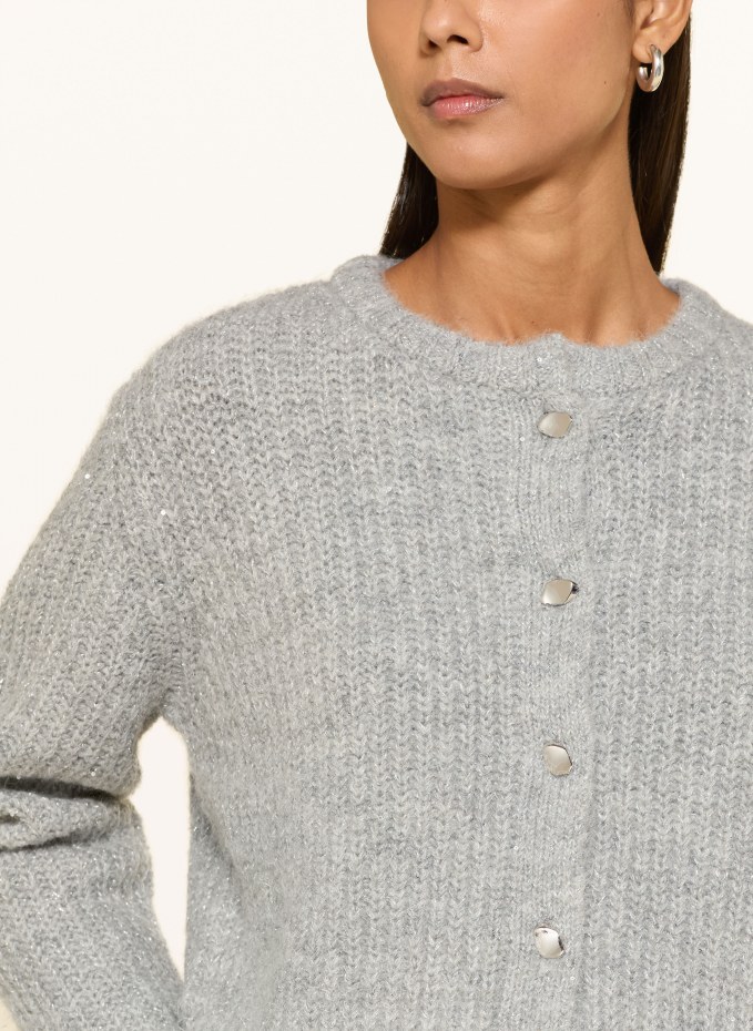 someday TIAH cardigan with glitter yarn in gray