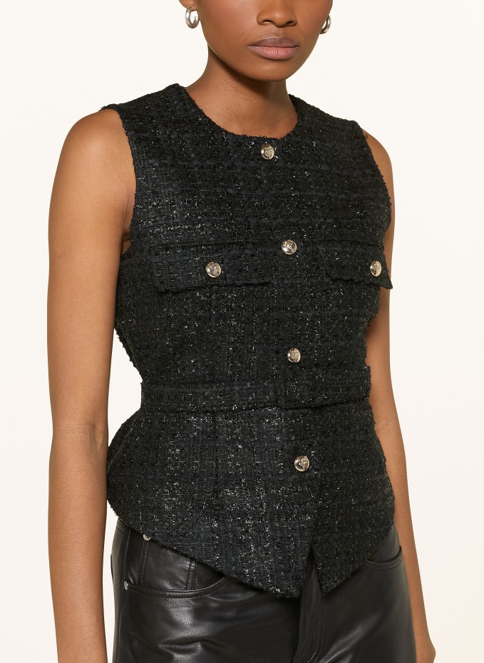 JOOP! VIOLA tweed blazer vest in black