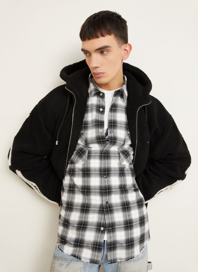 AMIRI Teddy fur jacket BONES in black