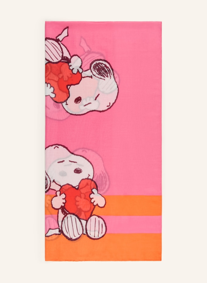 CODELLO sjaal PEANUTS × CODELLO in turquoise / roze / oranje