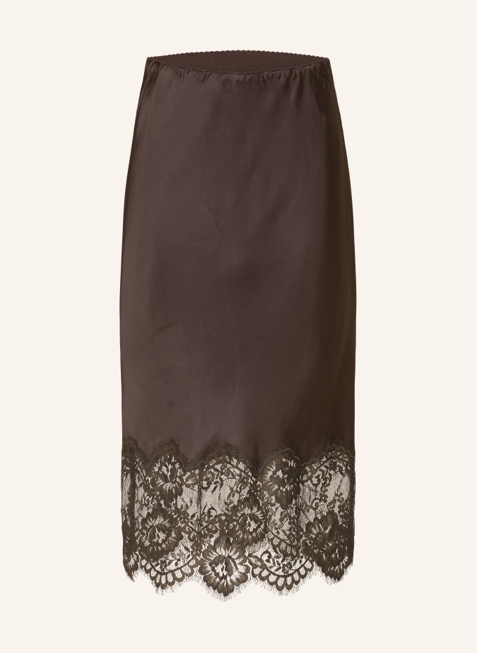Herskind HERBERT Satin Skirt with Lace in cream