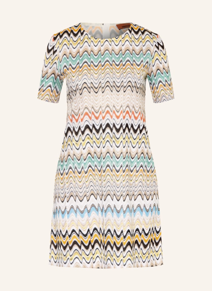 MISSONI Knit dress in beige / teal / black