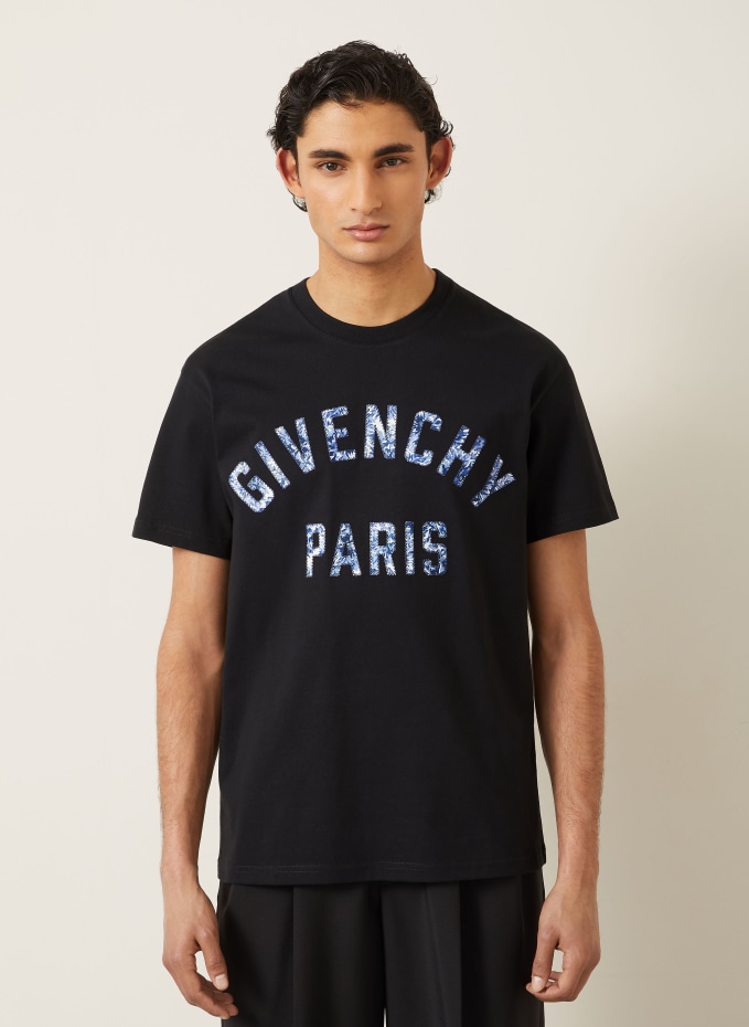 GIVENCHY T-shirt in black / blue / white