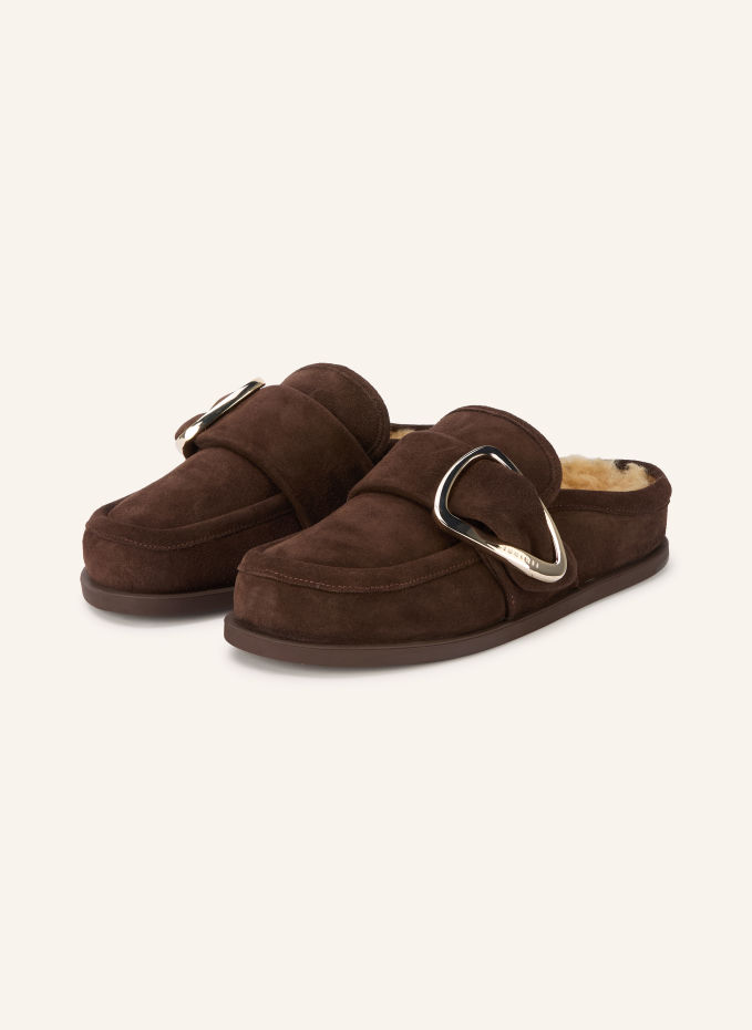 INUIKII Mules gefüttert in camel / hellbraun