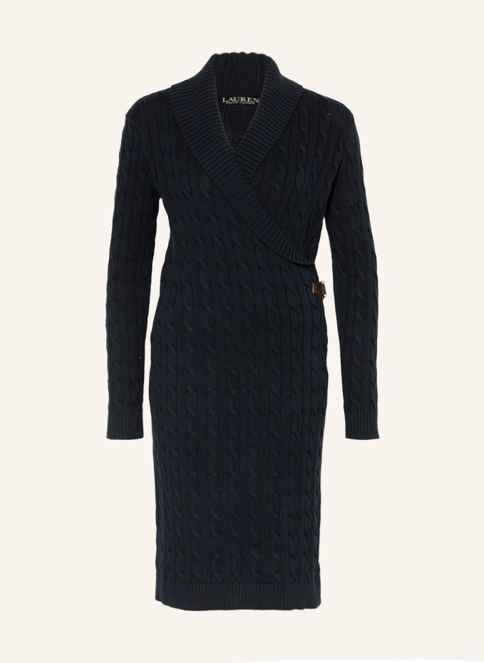 LAUREN RALPH LAUREN Knit dress in wrap look in dark gray