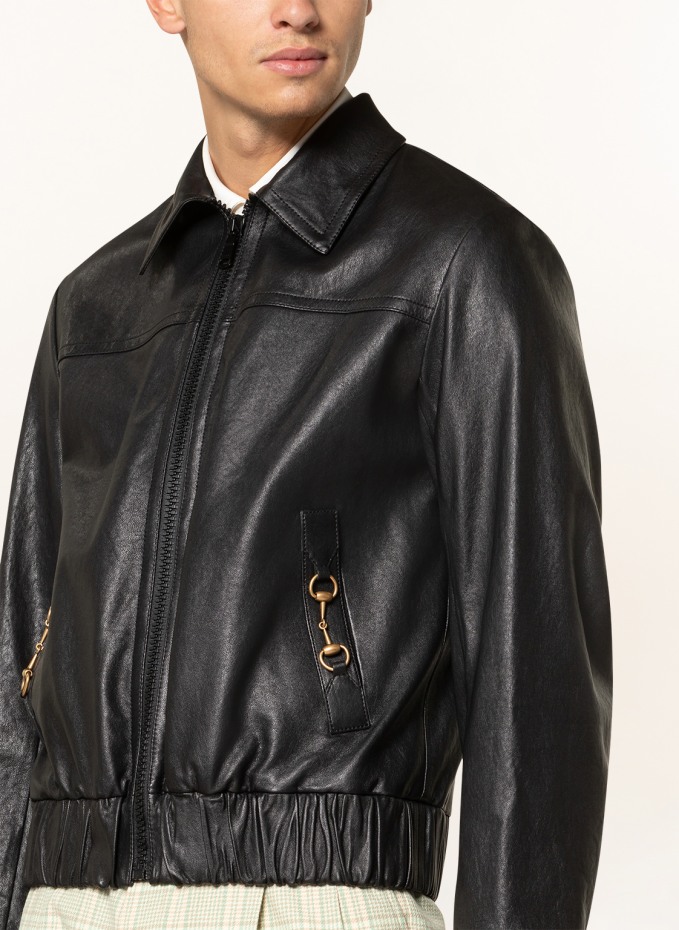 Black gucci cheap bomber jacket