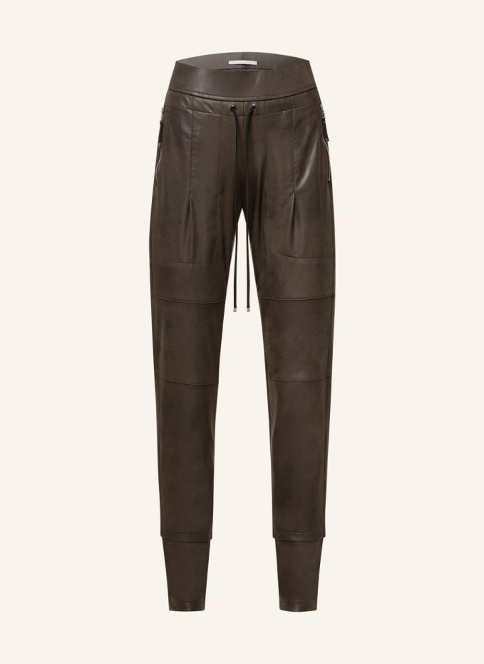 RAFFAELLO ROSSI Trousers CANDY in leather look in black