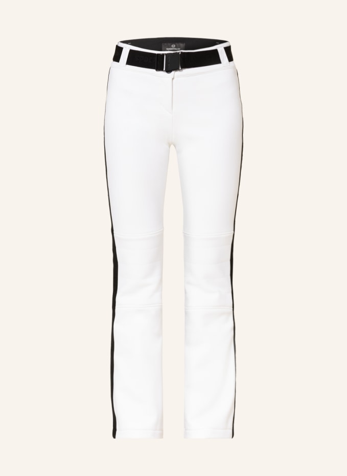 SPORTALM Stirrup ski pants in white/ black