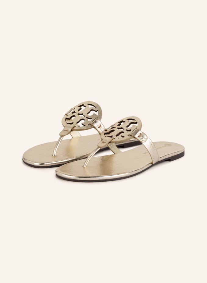 Tory burch best sale gold flip flops