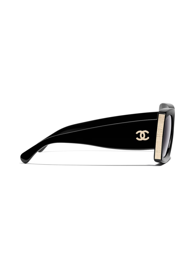 CHANEL Rectangular sunglasses in c622s6 - black/ gray gradient