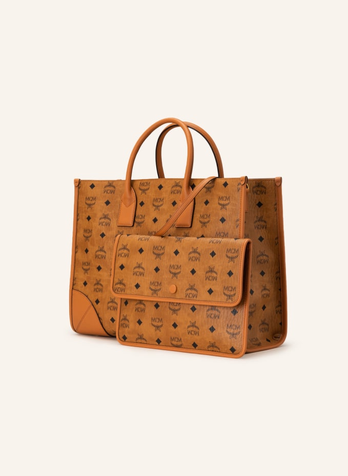 MCM Torba shopper MÜNCHEN LARGE z saszetką kolor koniakowy