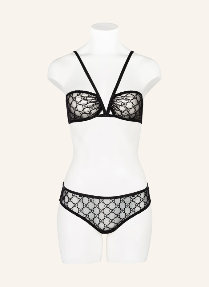 GUCCI Set: Bandeau bra and briefs with gift box in black