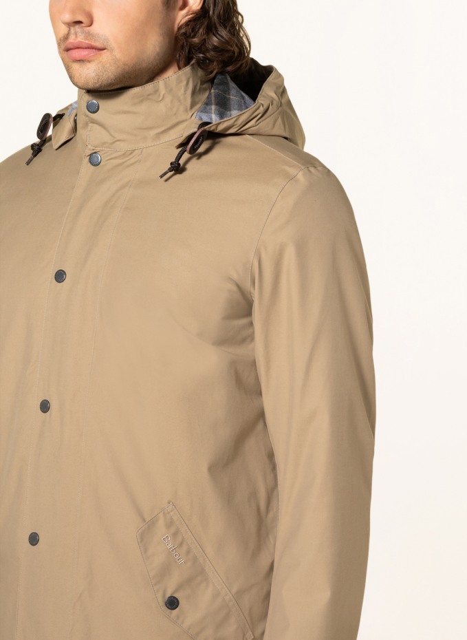 Barbour MAC rain parka with detachable hood in gray