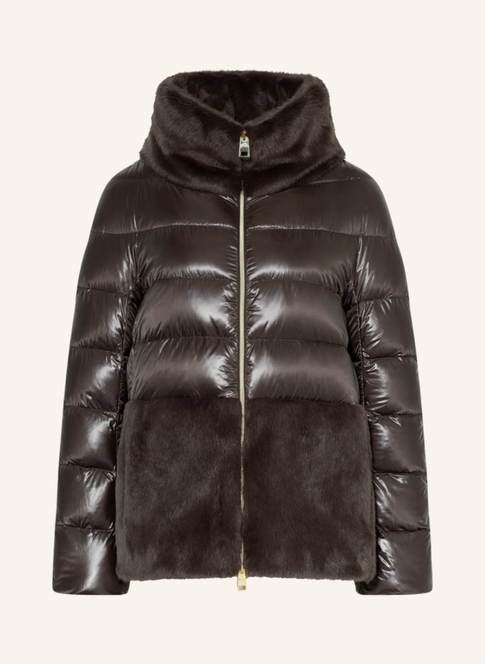 HERNO Down jacket with faux fur in black