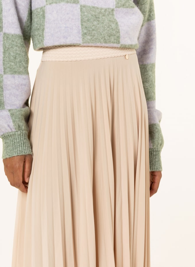 rich royal Pleated skirt in beige