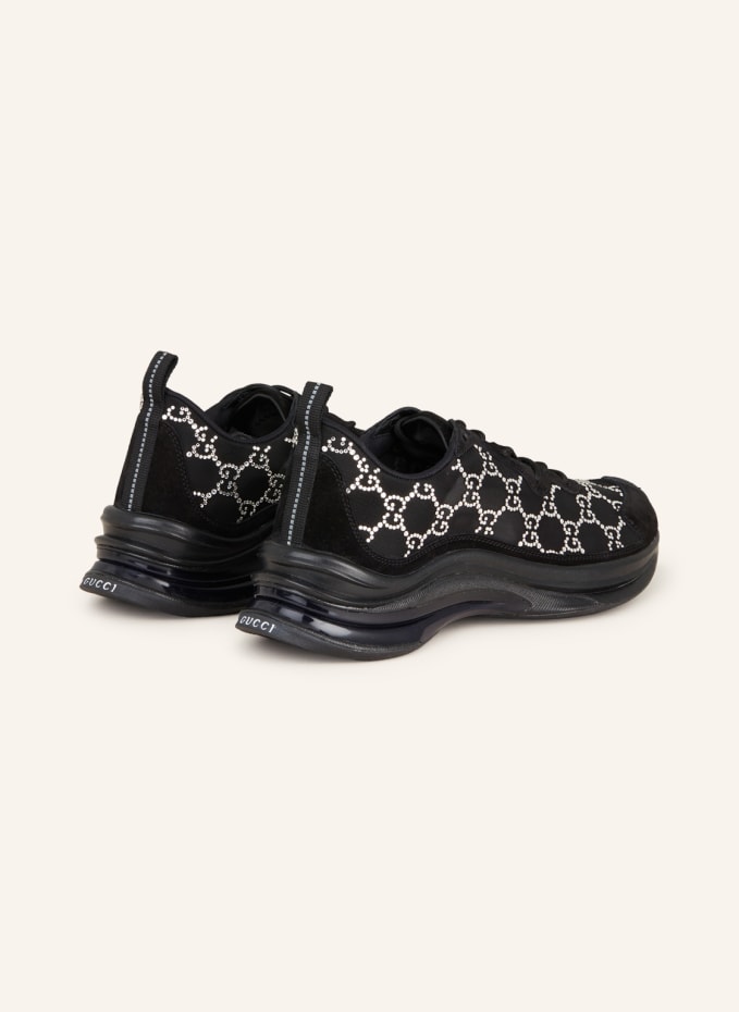 GUCCI RUN ブラックスニーカー EUサイズ35.5 GUCCI Sneakersy RUN GG z obszyciem ozdobnymi kamykami kolor