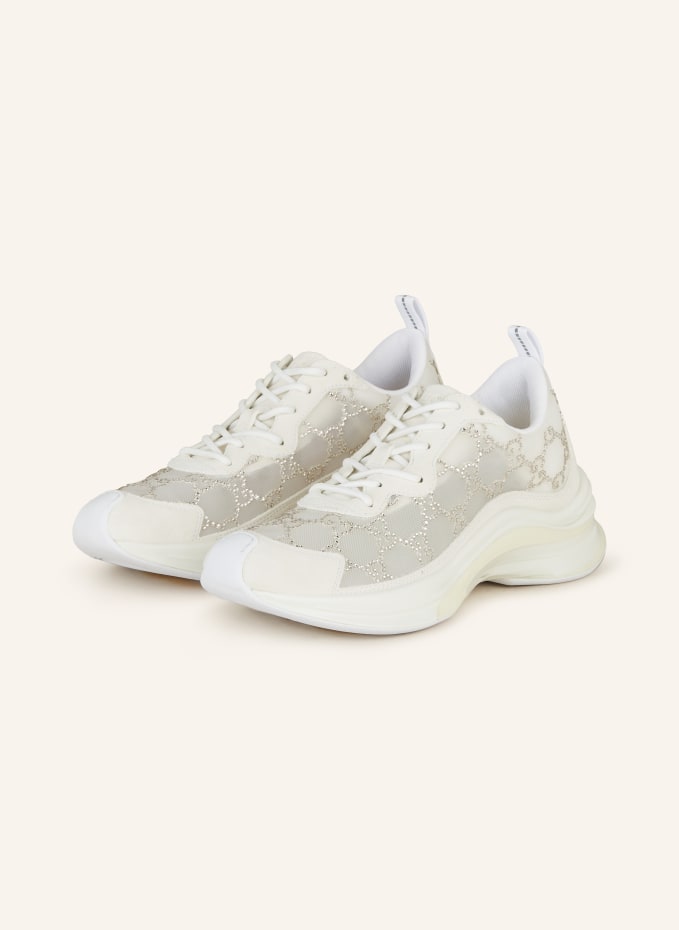 GUCCI Sneaker RUN GG mit Schmucksteinen in 9086 white/off.wh/g