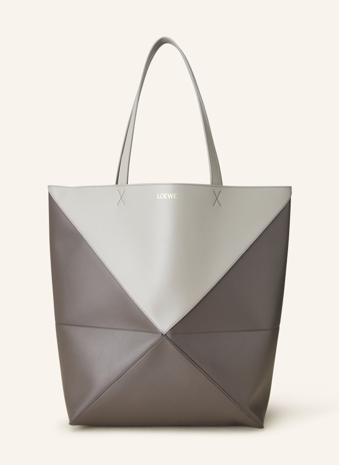 LOEWE Shopper PUZZLE FOLD TOTE LARGE in schwarz/ cognac