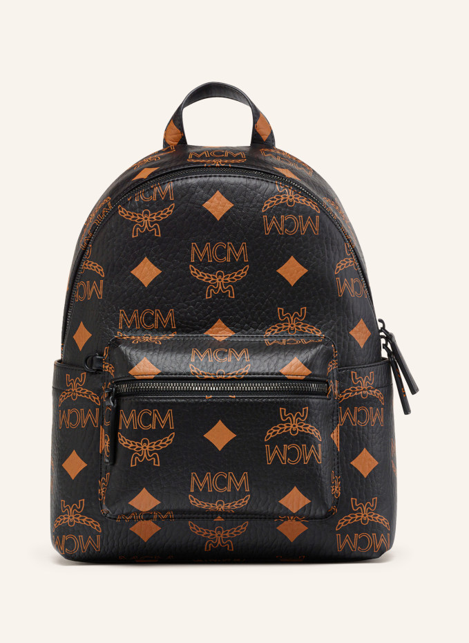 Black and outlet gold mcm backpack