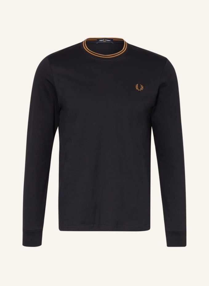 FRED PERRY Long sleeve shirt in black