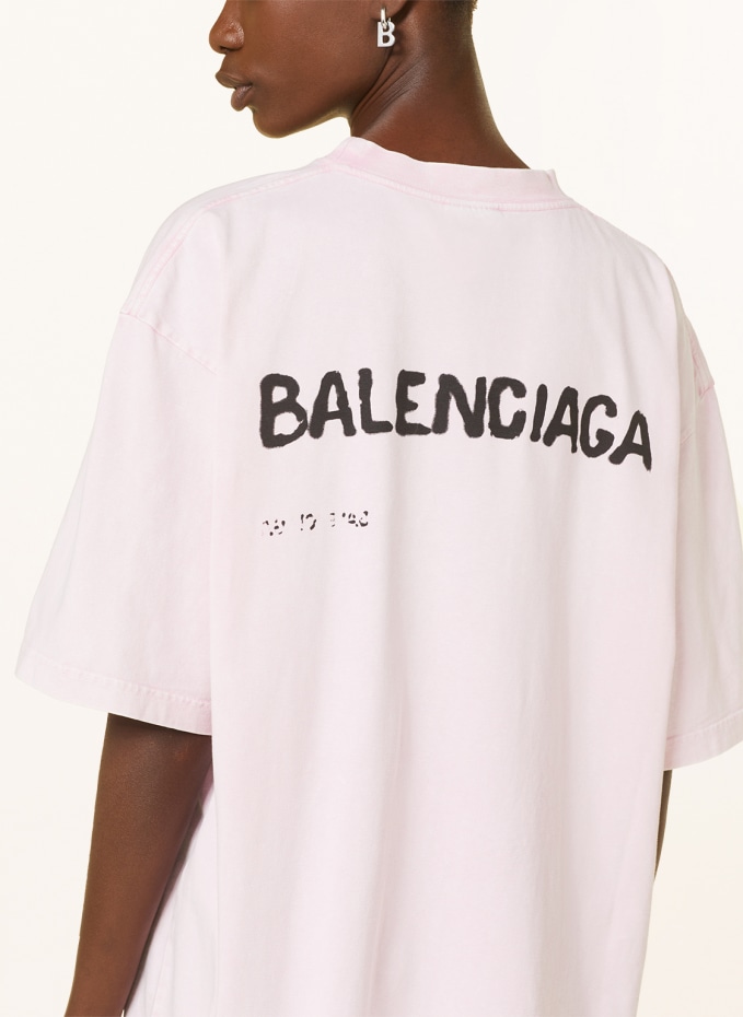 T shirt balenciaga 2025 scritta rosa