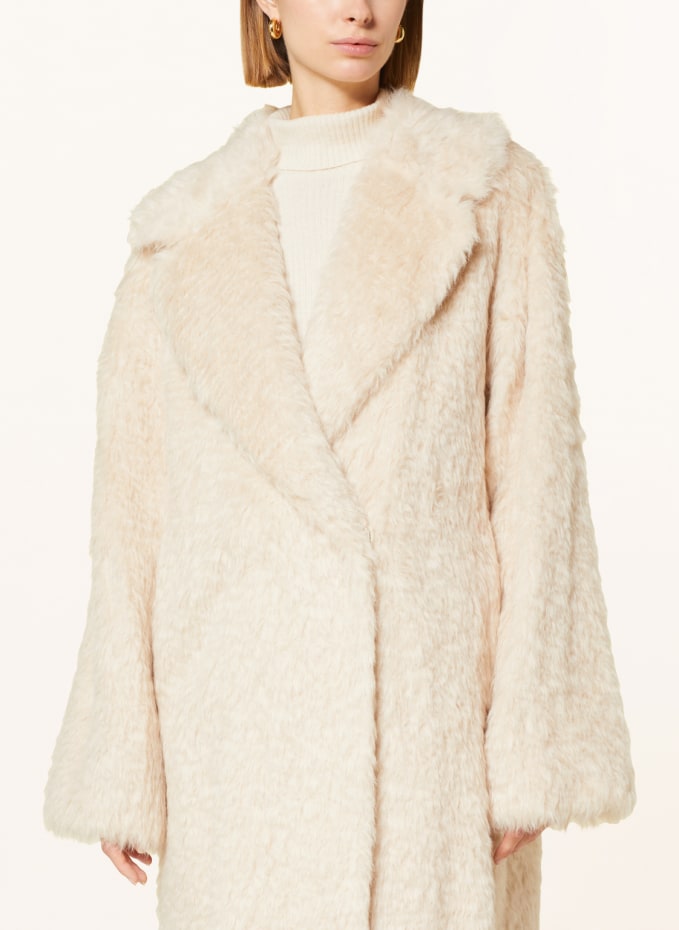 Ri studio cream faux 2025 fur collar teddy coat