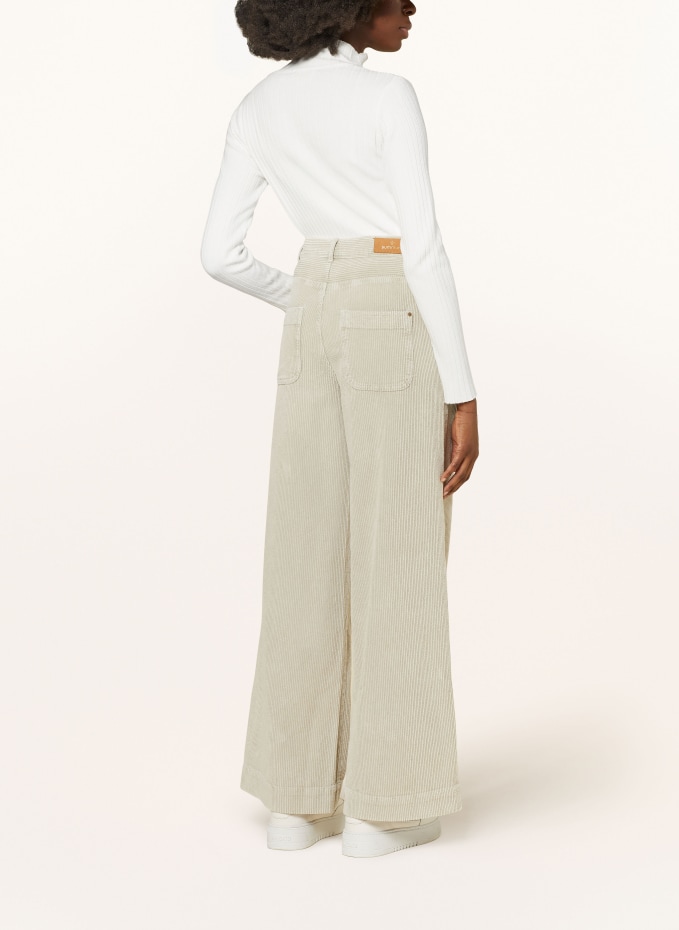 DAMA TROUSERS Long, wide pants in baby corduroy Eden - Bensimon