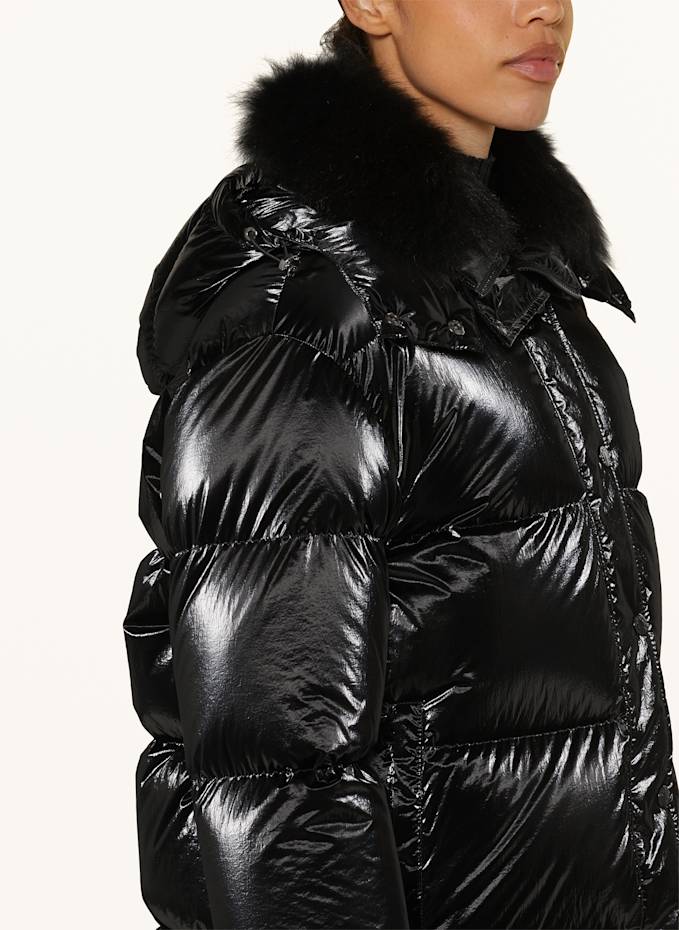 【23AW NEW】MONCLER_woman/ HANAU ファー ダウンジャケット Laichefurショートダウンジャケット ☆関税込☆ (MONCLER/ダウン