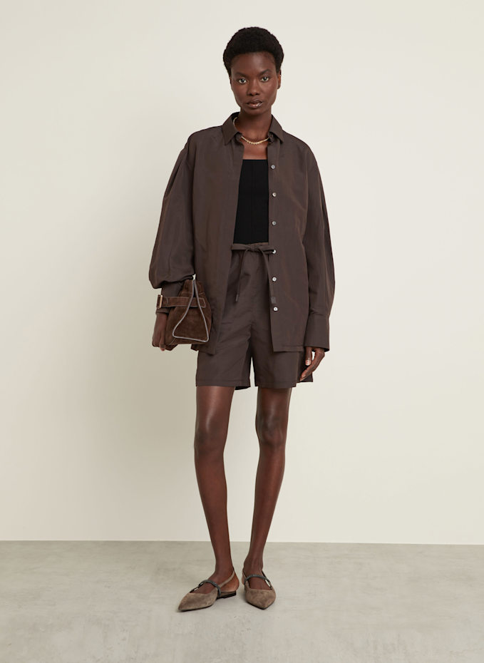【送料&関税込】Quebec Drawstring Shorts Max Mara Max Mara QUEBEC shorts with linen and silk in beige