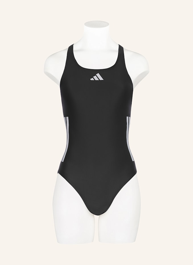 adidas Badeanzug 3-STREIFEN in schwarz/ weiss