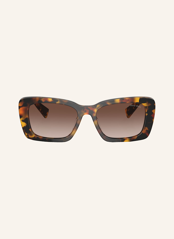エッジが効いた【MiuMiu】スクエア サングラス MU 07YS 1AB5D1 Miu Miu MU 07YS 1AB5D1 53 Black Sunglasses