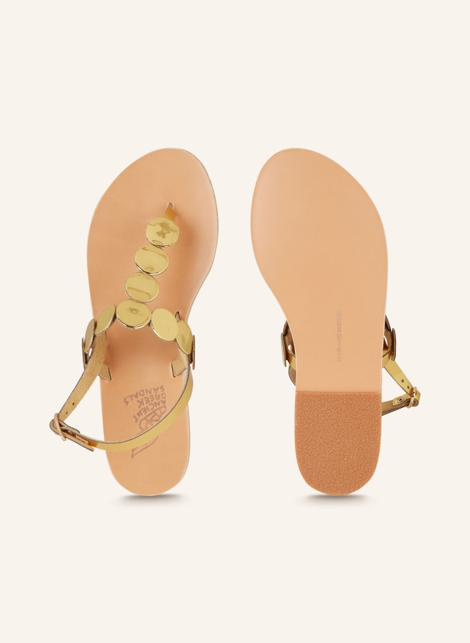 ANCIENT GREEK SANDALS Flip Flops ILIOS in gold