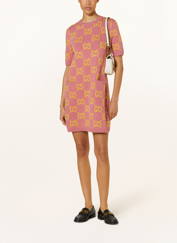 Breuninger Gucci Knit Dress GUCCI Knit Dress In Pink Dark Yellow Breuninger Gucci Knit Dress GUCCI Knit Dress In Pink Dark Yellow