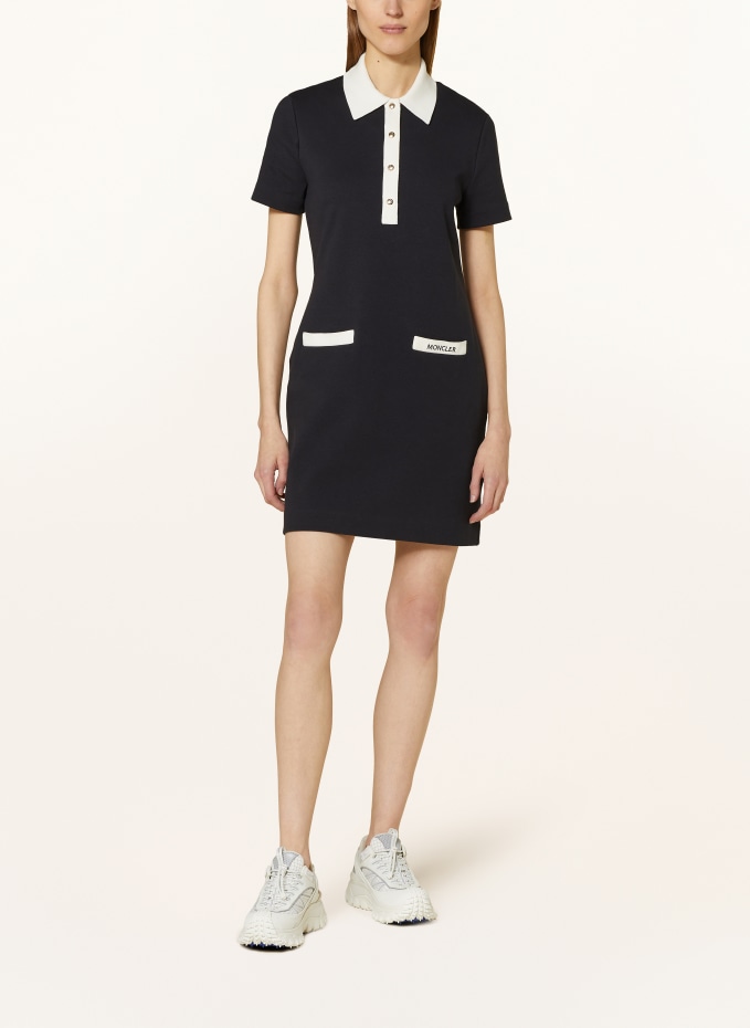 Moncler★POLO SHIRT DRESS★ポロシャツドレス★DHL配送 MONCLER Jersey polo dress in black/ white