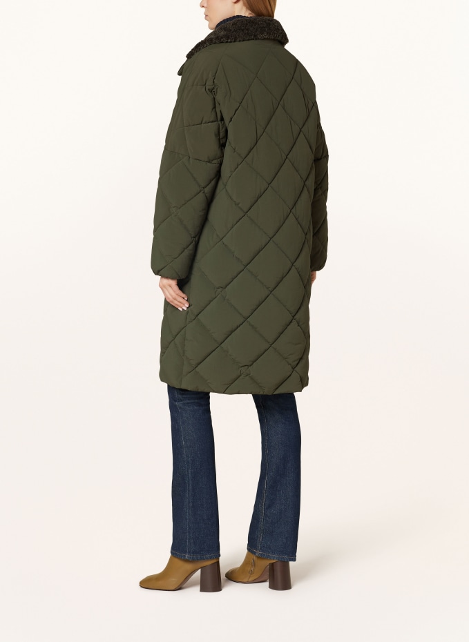Barbour Steppmantel BEARNIE mit Teddyfell in oliv