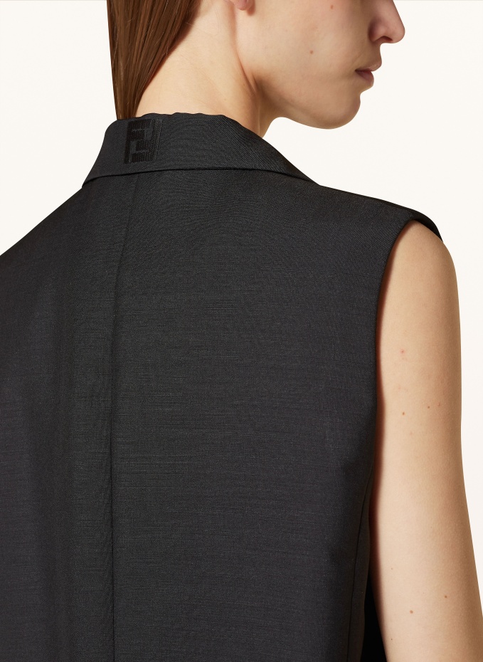 FENDI Blazer vest with mohair in black
